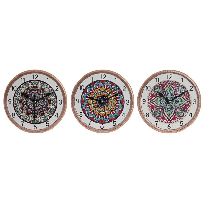 Reloj de Mesa Home ESPRIT Cerámica Mandala 16 x 1 x 16 cm