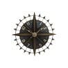 Reloj de Pared Home ESPRIT Negro Dorado Hierro Brújula Vintage 80 x 7,5 x 80 cm