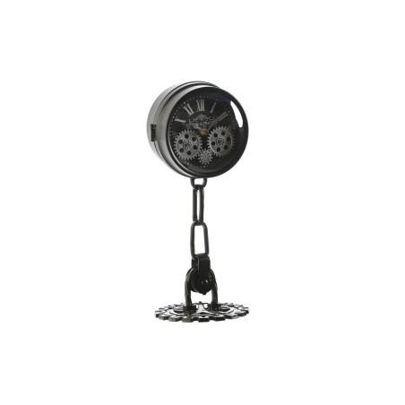 Reloj de Mesa Home ESPRIT Blanco Negro Plateado Metal Cristal 18 x 17 x 40,5 cm