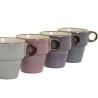 Juego de 4 Tazas Mug Home ESPRIT Azul Blanco Gris Granate Metal Gres Dorado Moderno