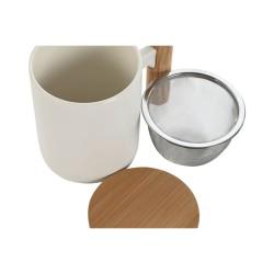 Taza con Filtro para Infusiones Home ESPRIT Blanco Acero Inoxidable Porcelana 360 ml