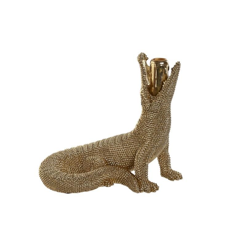 Figura Decorativa Home ESPRIT Dorado Cocodrilo 26,5 x 18 x 23,5 cm