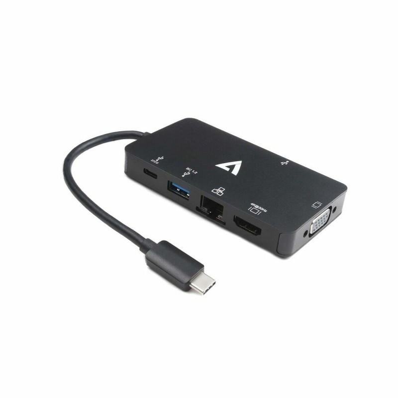 Adaptador USB C a HDMI V7 V7UC-2HDMI-BLK       Negro