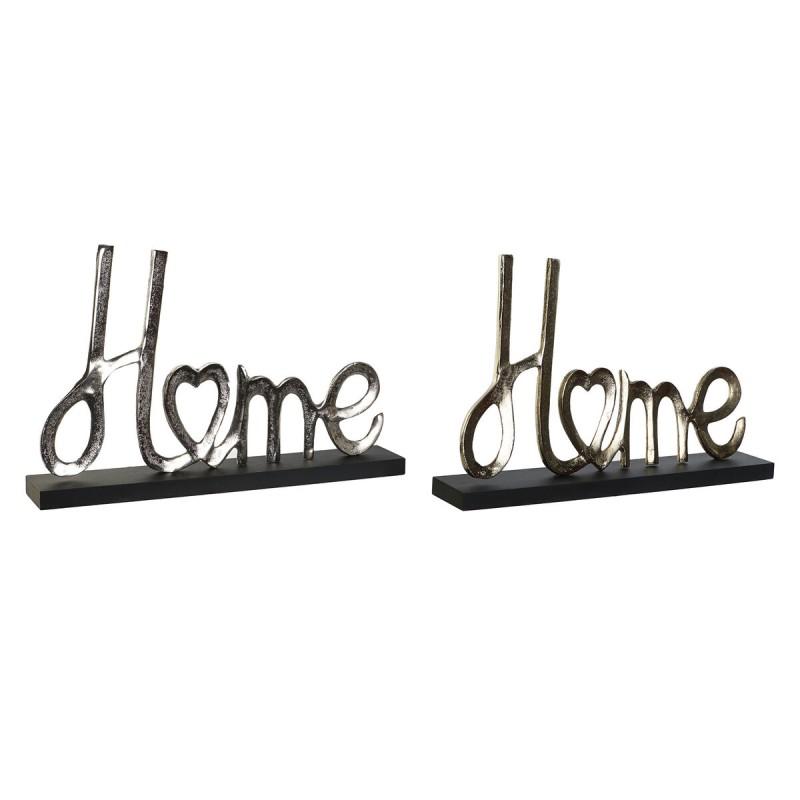 Figura Decorativa DKD Home Decor Negro Dorado Plateado Urbano 46 x 8 x 29 cm (2 Unidades)