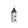 Farol DKD Home Decor Acabado envejecido Blanco Gris oscuro Madera Cristal 19 x 17 x 39 cm