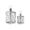 Farol Home ESPRIT Plateado Cristal Acero Cromado 16 x 15 x 32 cm (2 Piezas)