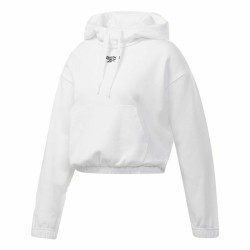 Sudadera con Capucha Mujer Reebok Sportswear Cropped Blanco