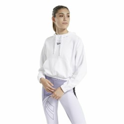 Sudadera con Capucha Mujer Reebok Sportswear Cropped Blanco