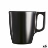 Taza Mug Luminarc Flashy Negro 250 ml Vidrio (6 Unidades)