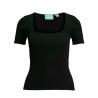 Camiseta de Manga Corta Mujer Jack & Jones Jxsky Ss Knit Negro