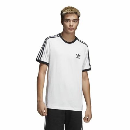 Camiseta de Manga Corta Hombre Adidas 3 Stripes Blanco