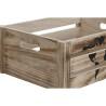 Juego de Cajas Decorativas Home ESPRIT Marrón Negro Madera de Paulonia Mapamundi 39 x 28 x 14,5 cm (5 Piezas)