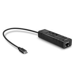 Hub USB LINDY 43249 Negro