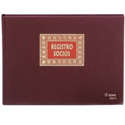 Libro Registro de Socios DOHE 09914 Burdeos A4 100 Hojas