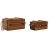 Cajas de almacenamiento Home ESPRIT Natural Madera de abeto 38 x 24 x 22 cm 4 Piezas