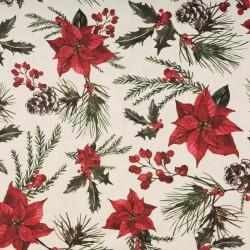 Mantel resinado antimanchas Belum Christmas Flowers 140 x 140 cm