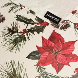 Mantel resinado antimanchas Belum Christmas Flowers 250 x 140 cm