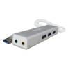 Tarjeta de Sonido Externa approx! APPUSB51HUB USB 3.0 3.5 mm Gris