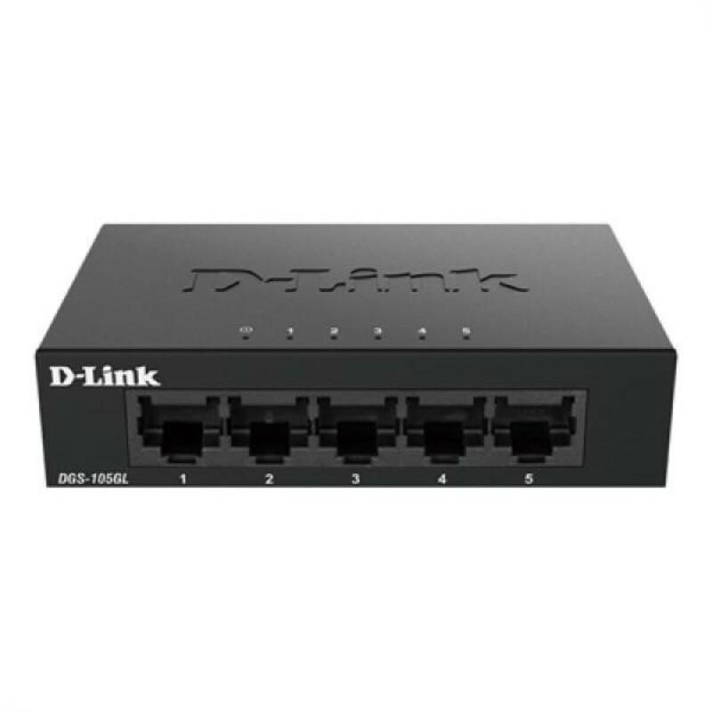 Switch de Sobremesa D-Link DGS-105GL 5xGB Plug&Play Negro