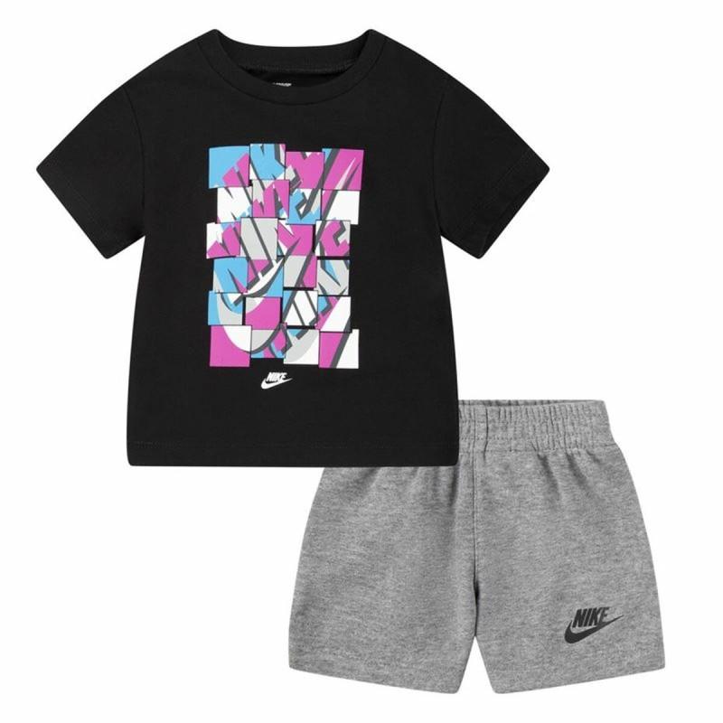 Conjunto Deportivo para Niños Nike Nsw Add Ft Negro Gris 2 Piezas