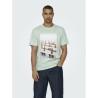 Camiseta de Manga Corta Hombre Only & Sons Onskolton Reg Beach Surf Verde