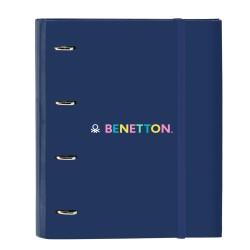 Carpeta de anillas Benetton Cool Azul marino 27 x 32 x 3.5 cm