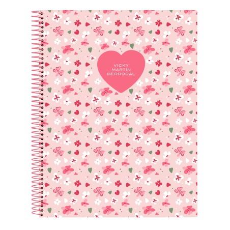 Libreta Vicky Martín Berrocal In bloom Rosa A4 120 Hojas