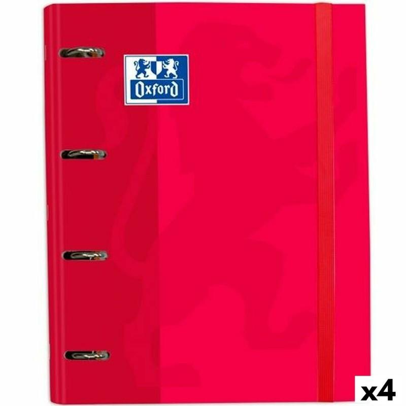 Carpeta de anillas Oxford Classic Rojo A4+ (4 Unidades)