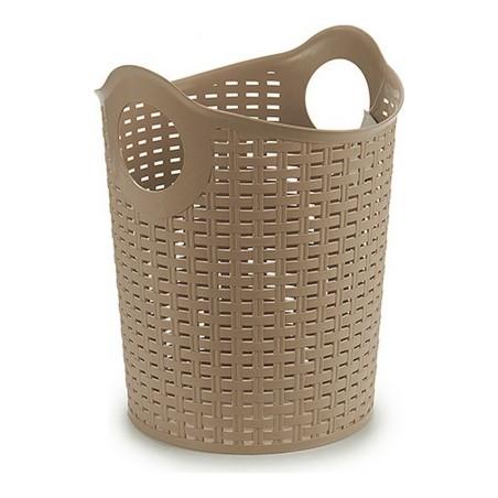 Capazo de Plástico Multiusos Rattan Blanco Marrón Negro 15 L (35 x 28 x 28 cm)