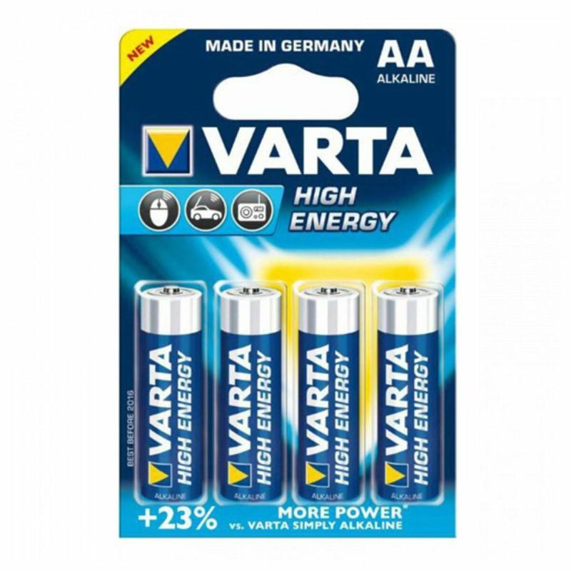 Pila Alcalina Varta AA LR06     4UD 1,5 V 2930 mAh High Energy 1,5 V 4 Piezas (20 Unidades)