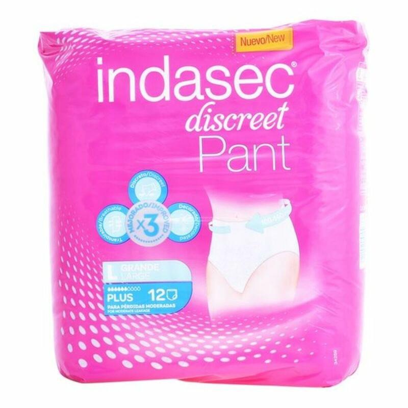 Pañales para Incontinencia Pant Plus Talla Grande Indasec 3821862 (12 uds)