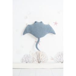 Peluche Crochetts OCÉANO Azul claro Mantarraya 67 x 77 x 11 cm