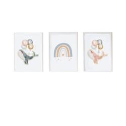 Láminas Crochetts 30 x 42 x 1 cm Arcoíris Ballena 3 Piezas