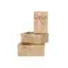 Juego de Cajas Decorativas Beige Cartón Rayas Lazo 3 Piezas