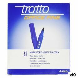 Set de Rotuladores Tratto Office Fine Azul (10 Unidades)