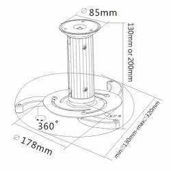 Soporte de Techo Inclinable para Proyector Equip 650700