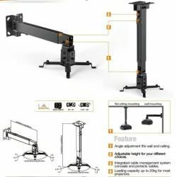 Soporte de Techo Inclinable y Giratorio para Proyector Equip 650702