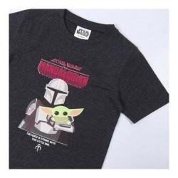 Camiseta de Manga Corta Infantil The Mandalorian Negro