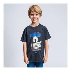 Camiseta de Manga Corta Infantil The Mandalorian Negro