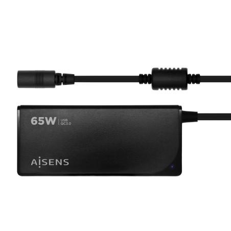 Cargador para Portátil Aisens ASLC-65WAUTO-BK 65 W