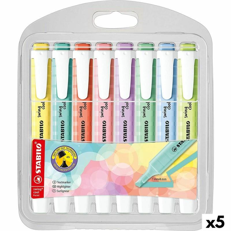 Set de Marcadores Fluorescentes Stabilo Swing Cool Pastel Multicolor (5 Unidades)