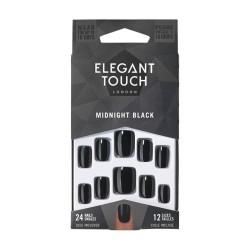 Uñas Postizas Elegant Touch Core Colour Midnight black (24 pcs)