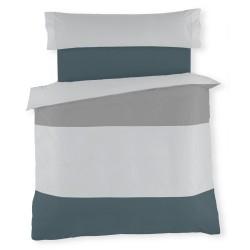 Juego de funda nórdica Alexandra House Living Blanco Gris Cama de 90 2 Piezas