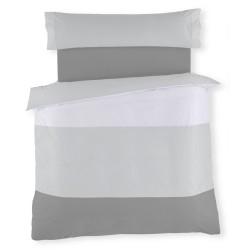 Juego de funda nórdica Alexandra House Living Blanco Gris Cama de 105 2 Piezas