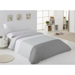 Juego de funda nórdica Alexandra House Living Blanco Gris Cama de 105 2 Piezas