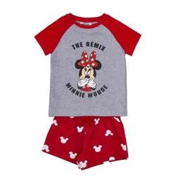 Pijama de Verano Minnie Mouse Rojo Gris