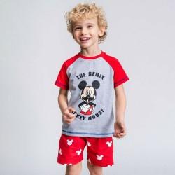 Pijama de Verano Mickey Mouse Rojo Gris