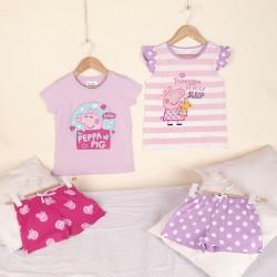 Pijama de Verano Peppa Pig Rosa Morado