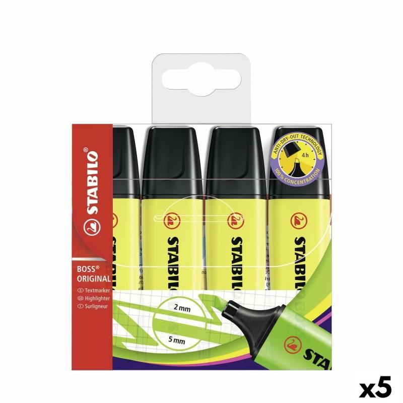 Set de Marcadores Fluorescentes Stabilo Boss Amarillo (5 Unidades)