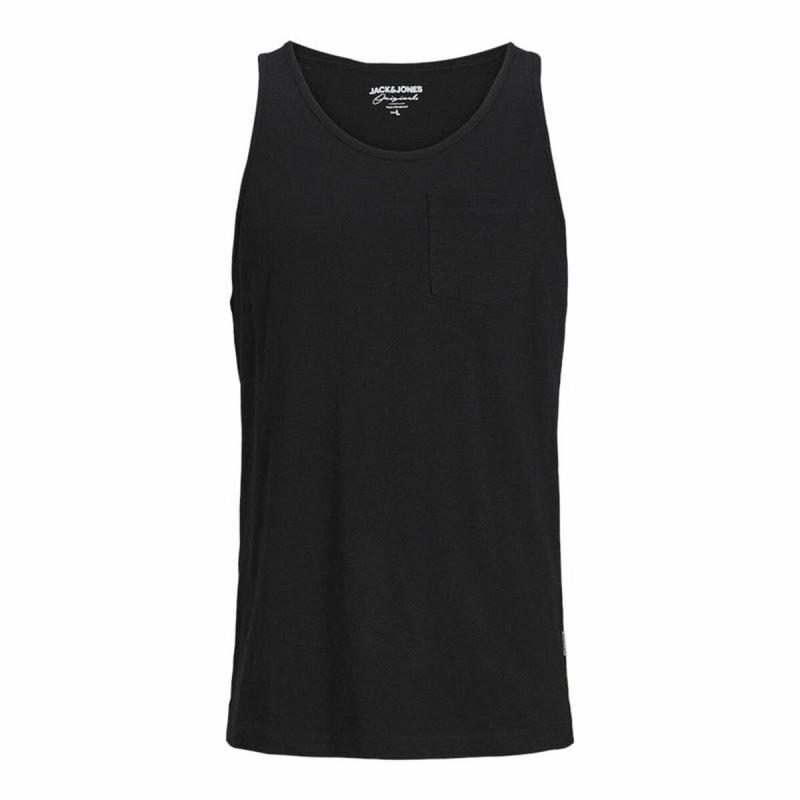 Camiseta de Tirantes Hombre Jack & Jones Tampa Slub Negro